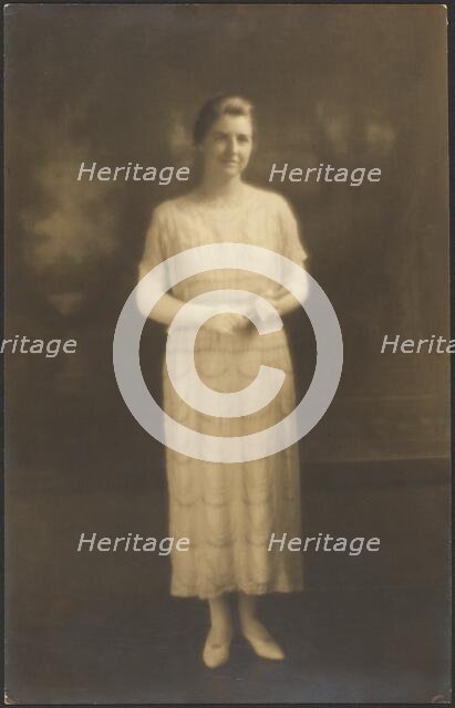 Portrait of a Woman in Elbow Gloves, 1907-1943. Creator: Louis Fleckenstein.