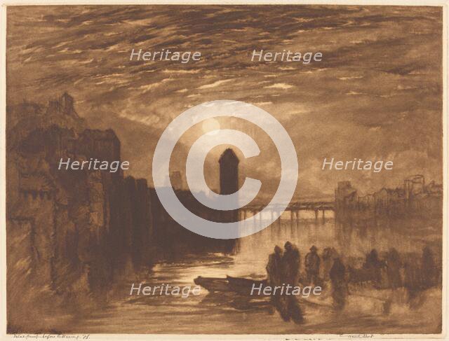 Moonlight on a River, 1896. Creator: Frank Short.