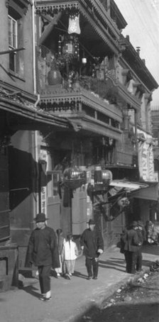 The street of painted balconies, Chinatown, San Francisco, between 1896 and 1906. Creator: Arnold Genthe.