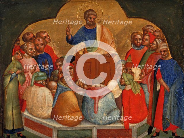 Apostle Peter Preaching (Predella Panel), ca 1370. Creator: Veneziano, Lorenzo (active 1356-1372).