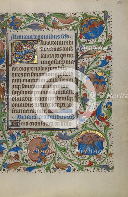 Decorated Initial S; Book of Hours, about 1450-1455. Creator: Unknown.