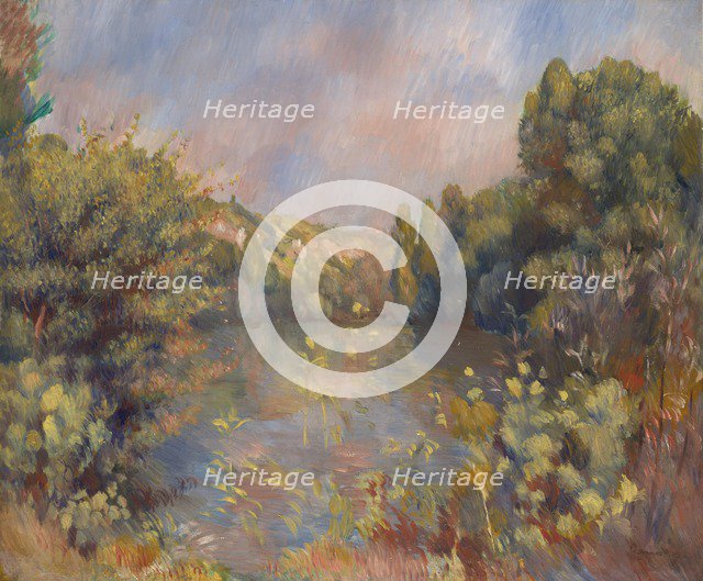 Lakeside Landscape, c. 1889. Artist: Renoir, Pierre Auguste (1841-1919)