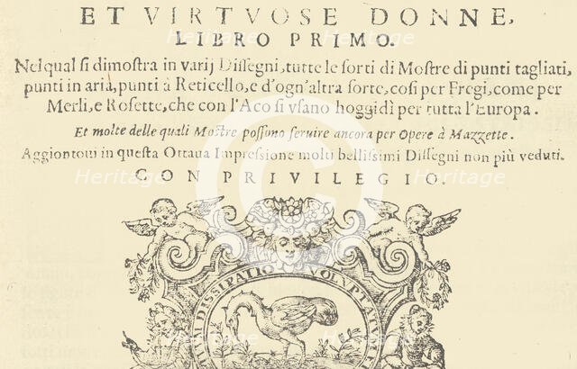 Corona delle Nobili et Virtuose Donne: Libro I-IV, 1601. Creator: Unknown.