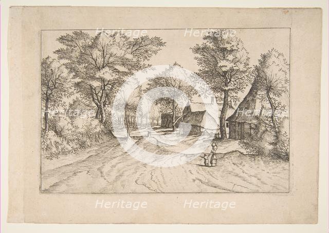 Village Road with a Farm and Sheds, from the series, The Small Landscapes (Multifariaru..., 1559-61. Creator: Johannes van Doetecum I.