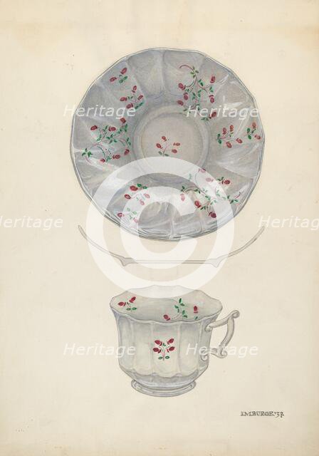Cup and Saucer, c. 1937. Creator: Irene M. Burge.