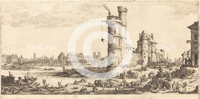 View of the Pont Neuf, 1629. Creator: Jacques Callot.