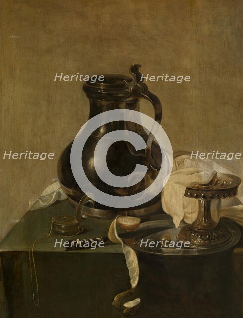 Still Life with a Pewter Flagon, 1635. Creator: Jan den Uyl.