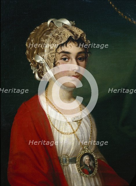 Portrait of the Actress and Singer, Countess Praskovya Sheremetyeva (Zhemchugova) (1768-1803), 1802. Artist: Argunov, Nikolai Ivanovich (1771-after 1829)