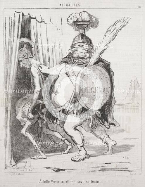Actualities: Achilles Withdrawing into his Tent, 1850. Creator: Honoré Daumier (French, 1808-1879).