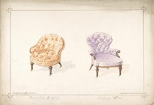 Designs for Two Chairs, 1841-84. Creator: Charles Hindley & Sons.