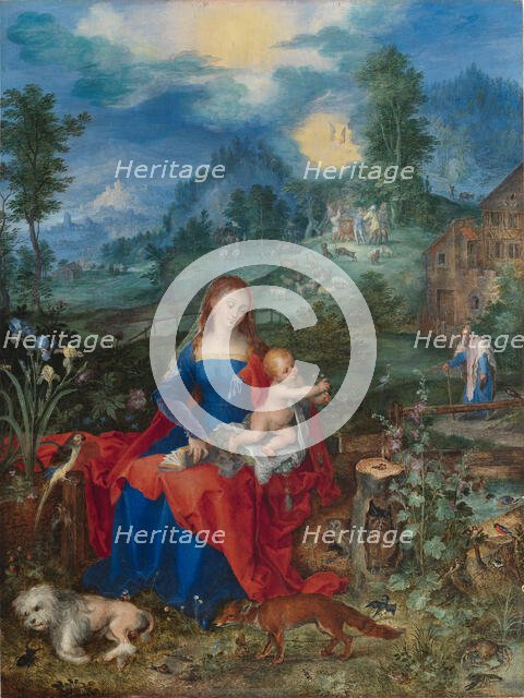 Madonna and Child with the Animals (after Dürer), 1604. Creator: Brueghel, Jan, the Elder (1568-1625).