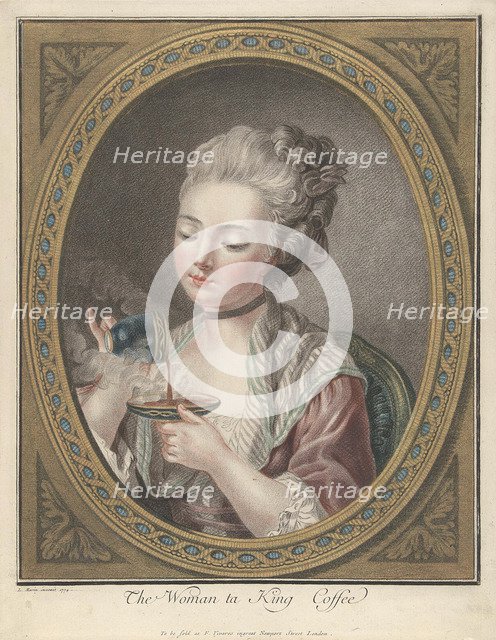 Woman Taking Coffee. Artist: Bonnet, Louis-Marin (1743-1793)