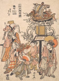 Childrens' Lantern Float, Kojimachi 1,2, 3-chome Block Association, Sanno Festival, ca..., ca. 1780. Creator: Torii Kiyonaga.
