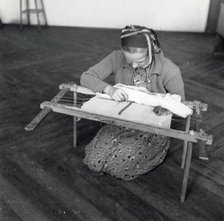 Woman weaving, Sarajevo, Bosnia-Hercegovina, Yugoslavia, 1939. Artist: Unknown