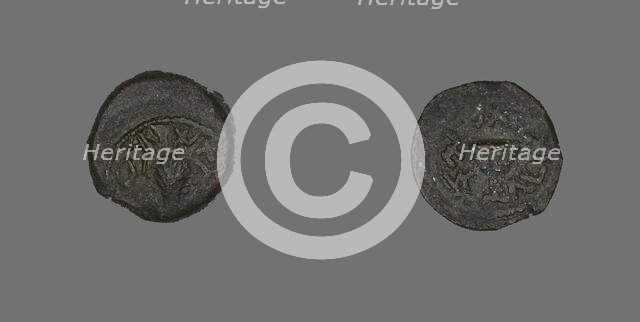 Coin Depicting a Bundle of Twigs, Hashmonean Dynasty (136-135 BCE), reign of Simon Macccabeus. Creator: Unknown.