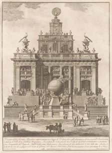 The Seconda Macchina for the Chinea of 1785: A Pleasure Palace with an Air Balloon, 1785. Creator: Francesco Barbazza.