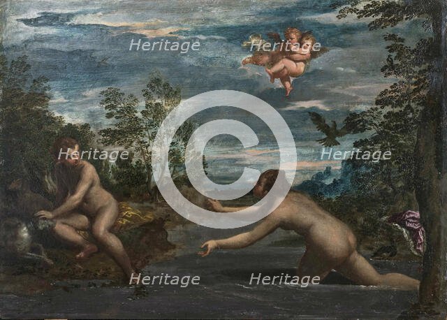 Salmacis and Hermaphroditus, c 1615. Creator: Scarsellino (Scarsella); Ippolito (1551-1620).