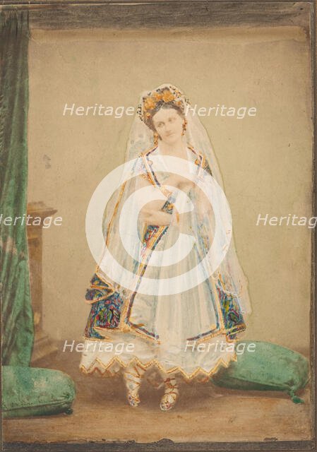 [La Comtesse in robe de piqué or as Judith (?)], 1860s. Creator: Pierre-Louis Pierson.