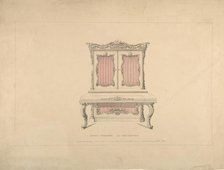 Design for Cabinet Pianoforte, Louis Quatorze Style, 1835-1900. Creator: Robert William Hume.