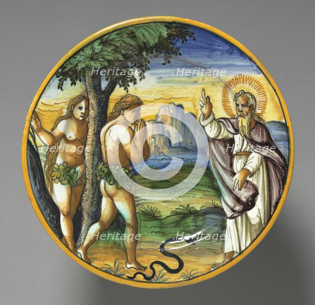 Dish Depicting the Expulsion, late 1500s. Creator: Unknown.