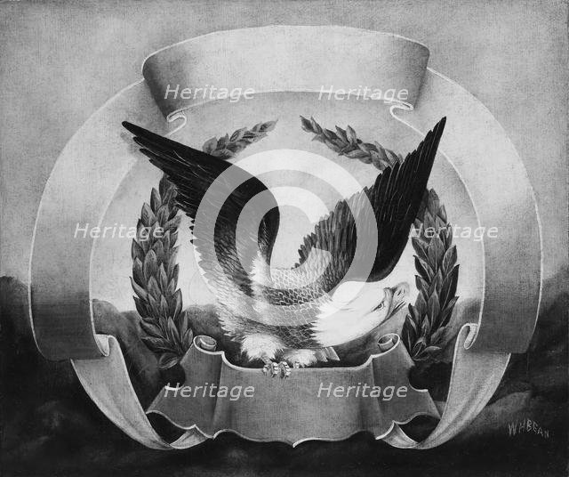 American Eagle on Red Scroll, 1860-1900. Creator: WH Bean.