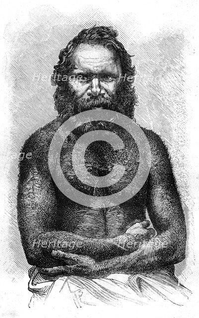 Australian aborigine, 1886. Artist: E Ronjat