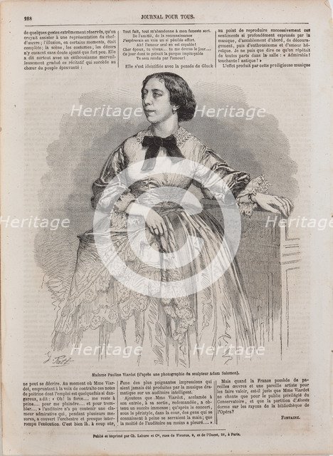 Portrait of the singer and composer Pauline Viardot (1821-1910), 1861.