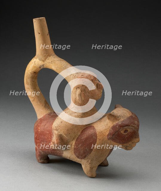 Handle Spout Vessel in the Form of a Woman Riding a Llama, 100 B.C./A.D. 500. Creator: Unknown.