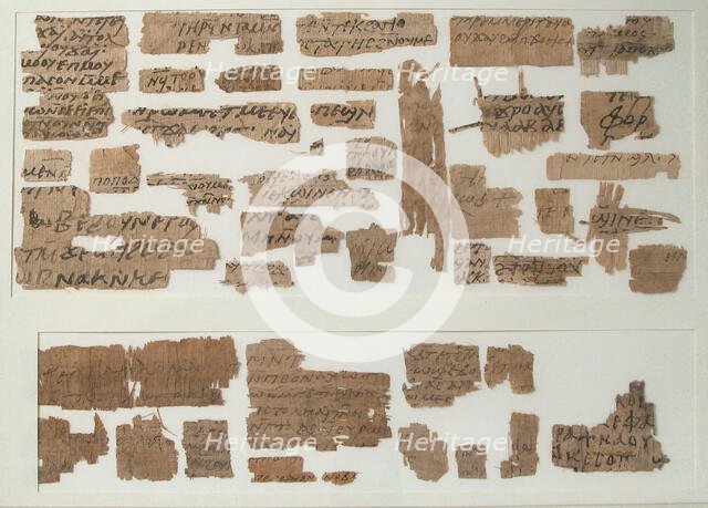Papyri Fragments, Coptic, 7th century. Creator: Unknown.