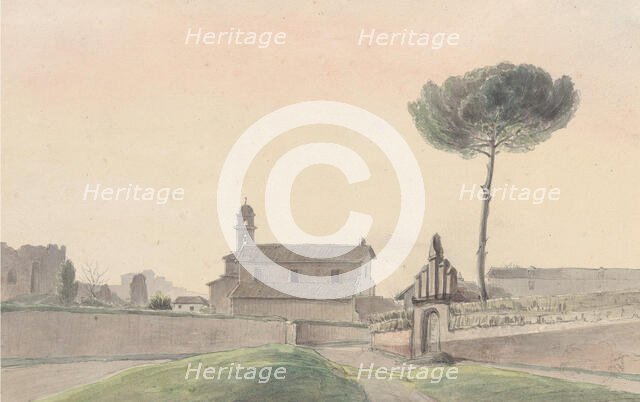View of the Church of San Pancrazio, Rome, from the South, 1834. Creator: Franz Ludwig Catel.