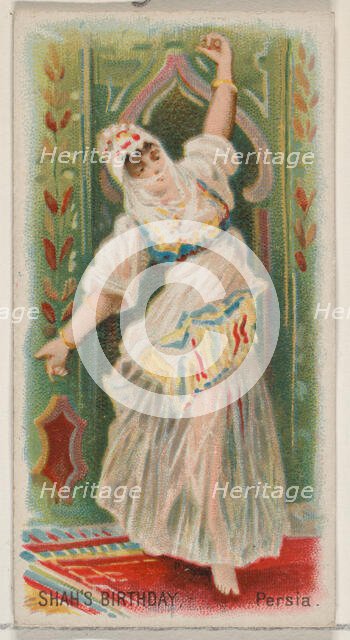 Shah's Birthday, Persia, from the Holidays series (N80) for Duke brand cigarettes, 1890., 1890. Creator: George S. Harris & Sons.