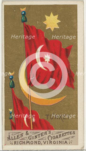 Turkey, from Flags of All Nations, Series 1 (N9) for Allen & Ginter Cigarettes Brands, 1887. Creator: Allen & Ginter.