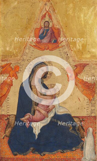 Madonna of Humility, The Blessing Christ, Two Angels, and a Donor [obverse], c. 1380/1390. Creator: Andrea di Bartolo.