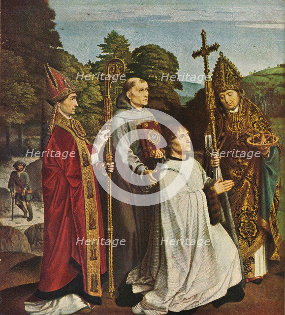 'Canon Bernardijn Salviati and Three Saints', 1501, (1909). Artist: Gerard David.
