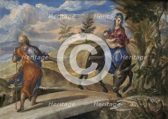 The Flight into Egypt, c. 1570. Artist: El Greco, Dominico (1541-1614)