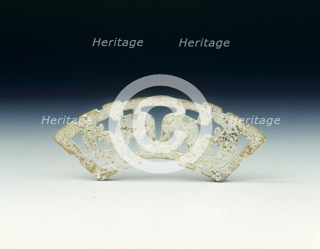 Jade reticulated huang dragon pendant, Warring States period, China, 475-221 BC. Artist: Unknown