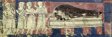 Firing the earliest known cannon, c1326. Creator: Unknown.