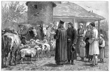 Blessing domestic animals, Bulgaria, 1887. Artist: Unknown