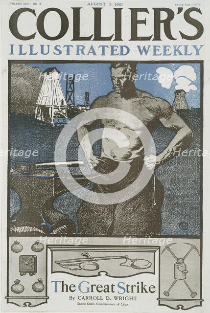 Collier's Illustrated Weekly, The Great Strike By Carrol D. Wright, United States..., c1901. Creator: Edward Penfield.