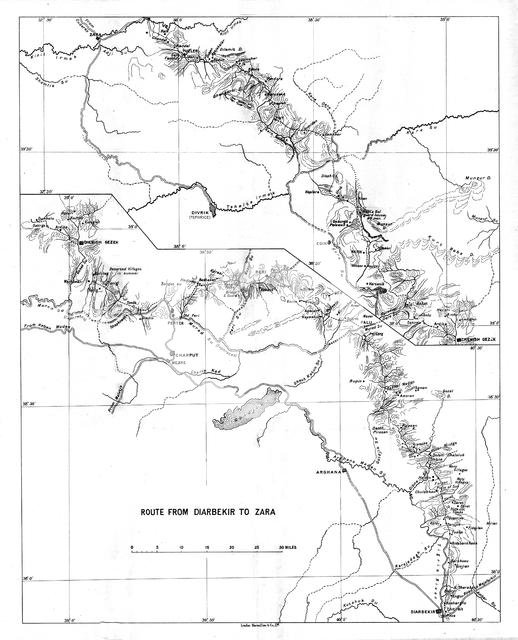 'Route from Diarbekir to Zara', c1915.  Creator: Unknown.