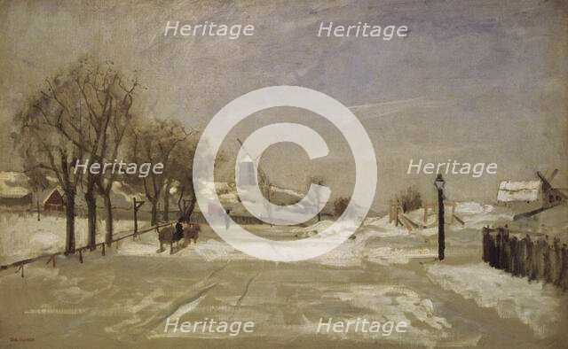 Winter - View of Eriksberg, Stockholm , c1880. Creator: Carl Skanberg.