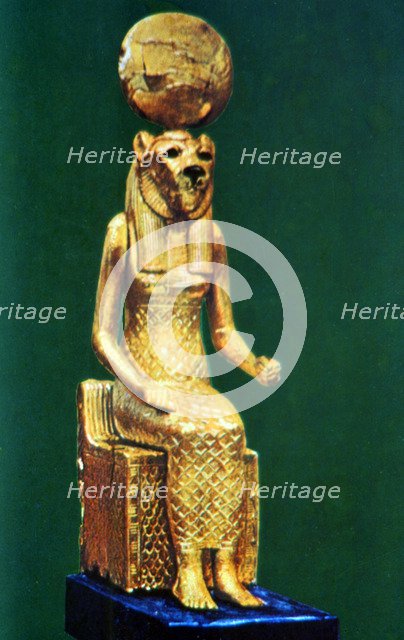 Seated statuette of the Ancient Egyptian goddess Sekhmet, 16th-13th century BC. Artist: Unknown