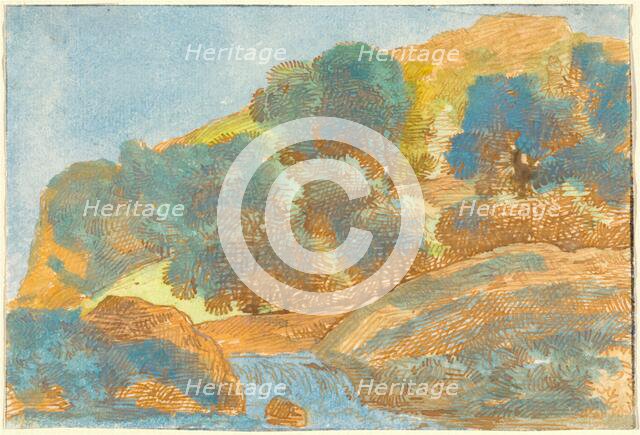 Hilly Landscape with a Stream, 1800/1805. Creator: Franz Kobell.