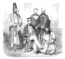 Sketches in the Persian Gulf - the Hon. Mr. Murray and his suite - from a photograph, 1857. Creator: Unknown.