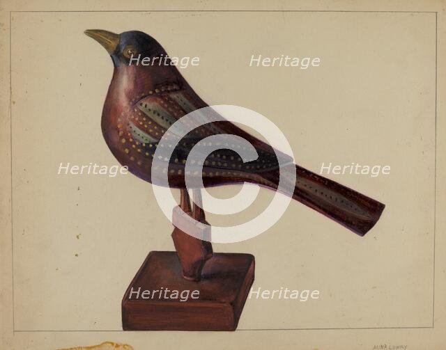 Pa. German Robin Figurine, c. 1937. Creator: Mina Lowry.