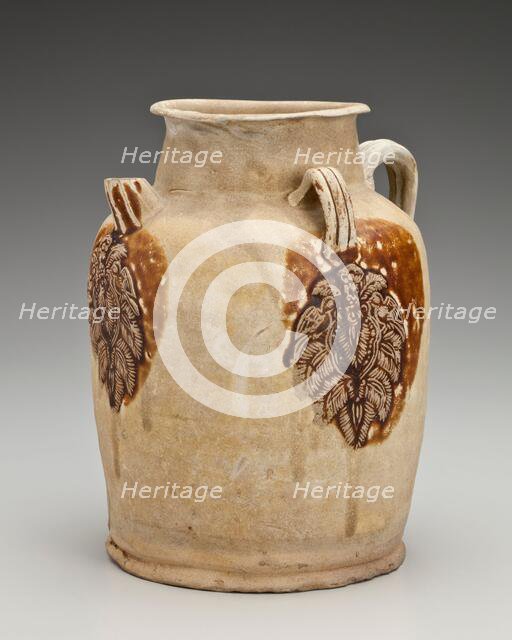 Ewer with medallions of foliage and birds, 800s. Creator: Unknown.
