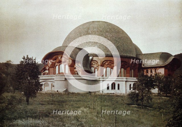 First Goetheanum, front (south) view, Dornach, Switzerland, 1922. Artist: Unknown