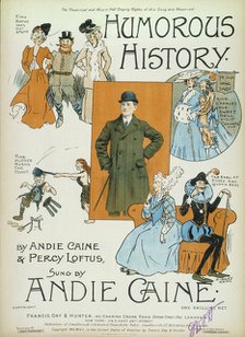 'Humorous History'; cartoons on cover of book of sheet music, 1906. Artist: Sidney Kent