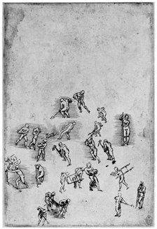 Studies in movement, late 15th or early 16th century (1954).Artist: Leonardo da Vinci