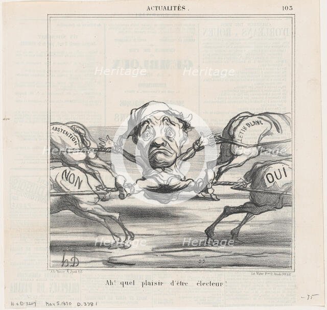 Ah! quel plaisir d'être électeur!, 1870. Creator: Honore Daumier.